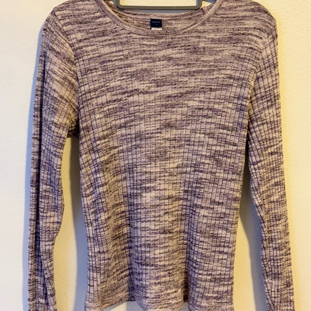 Old Navy Women's Heathered Lavender Crew Neck Sweater
